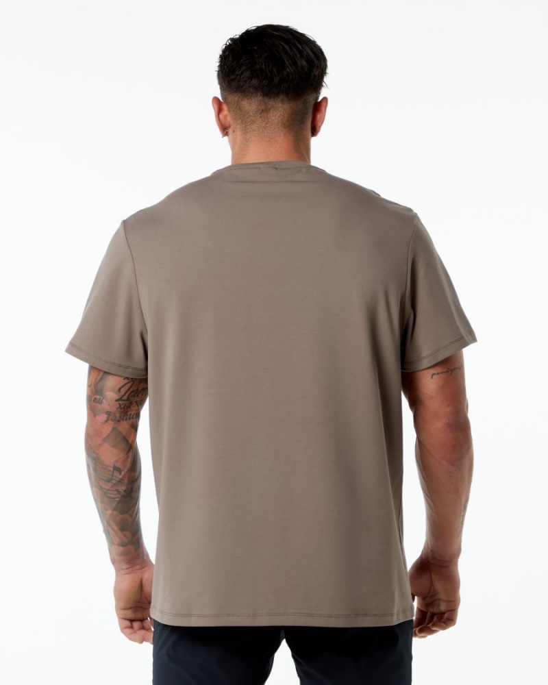 Chemises Alphalete Classiche Tee Mocha Homme | KJG-21292446