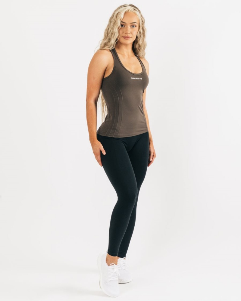 Debardeur Alphalete Seamless Tank Mocha Femme | XZI-51228074