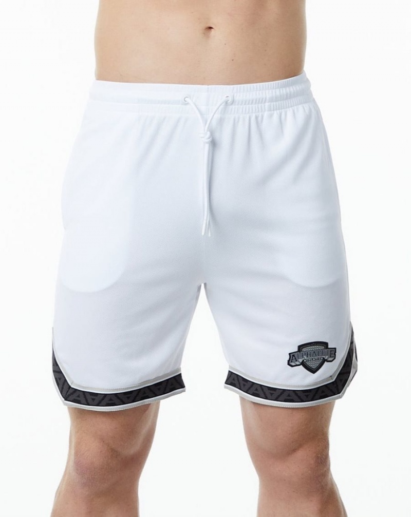 Short Alphalete Varsity Basketball Corta 9" Blanche Homme | HVV-38770423