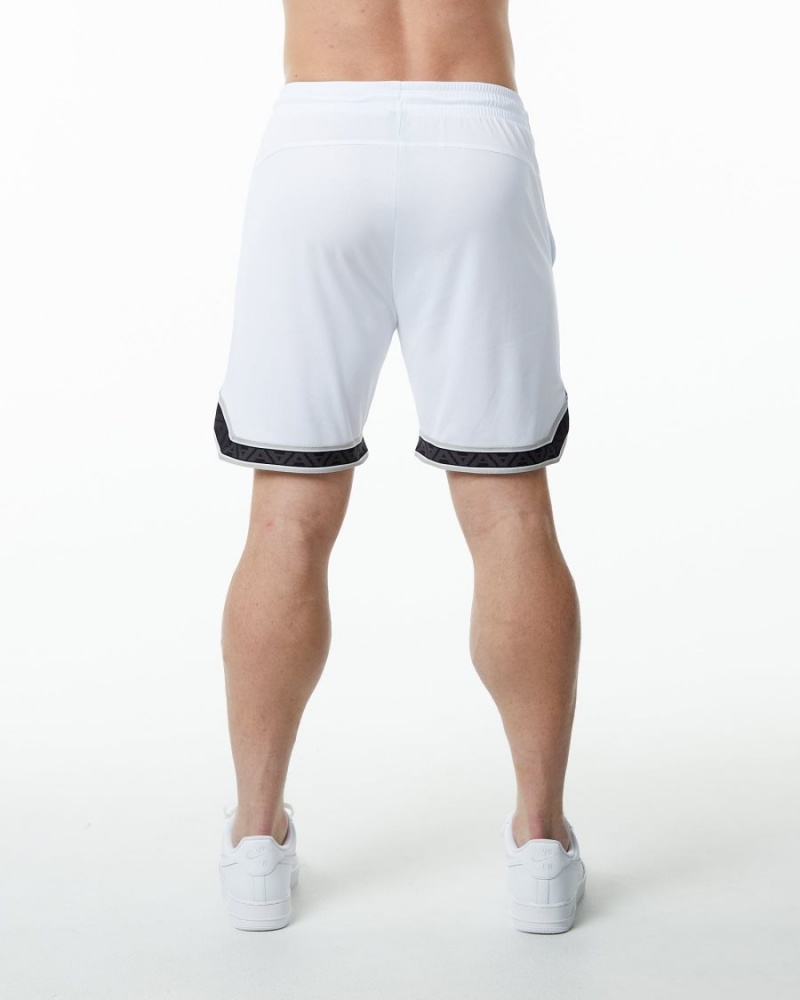 Short Alphalete Varsity Basketball Corta 9" Blanche Homme | HVV-38770423