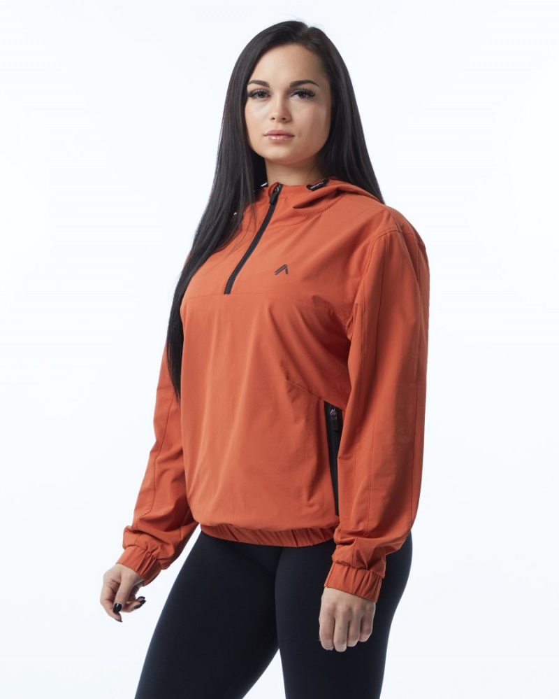 Vestes Alphalete Infinity Tech Jacket Sour Tangerine Femme | PHC-05653328