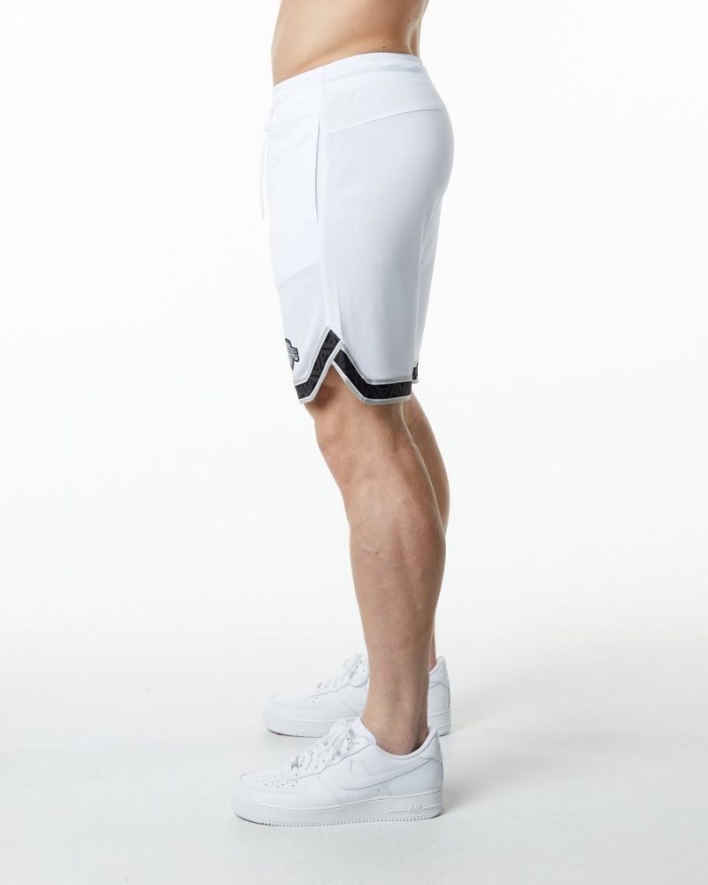 Short Alphalete Varsity Basketball Corta 9" Blanche Homme | HVV-38770423