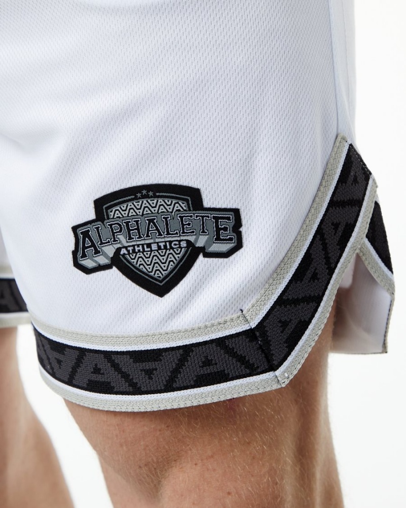 Short Alphalete Varsity Basketball Corta 9" Blanche Homme | HVV-38770423