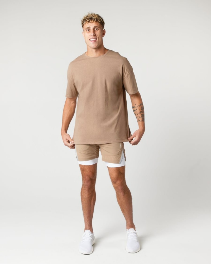 Chemises Alphalete Heavy Coton Core Tee Chai Homme | LYK-69326574