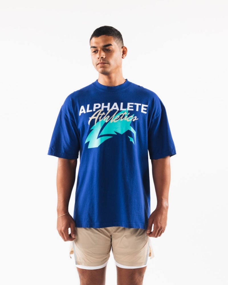 Chemises Alphalete AA Beach Tee Bleu Royal Bleu Homme | VRL-92052453