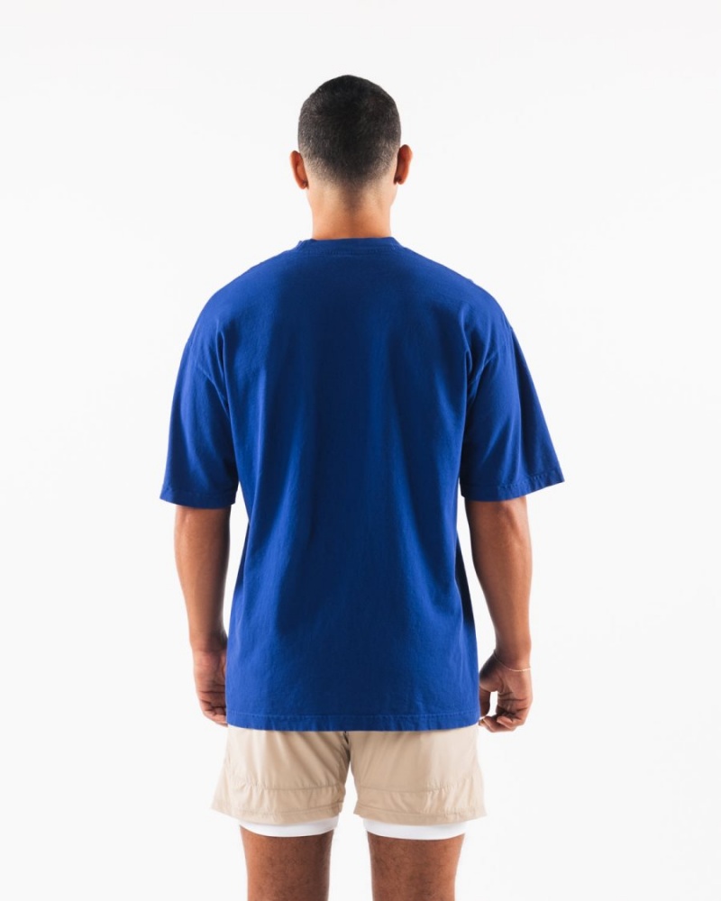 Chemises Alphalete AA Beach Tee Bleu Royal Bleu Homme | VRL-92052453