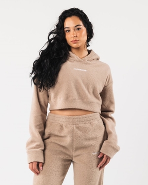 Sweat a Capuche Alphalete King Crop Hoodie Linen Femme | KWW-74204164