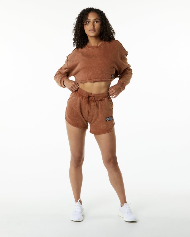 Vestes Alphalete Very Terry Crop Pullover Bloodstone Femme | JLL-12495198