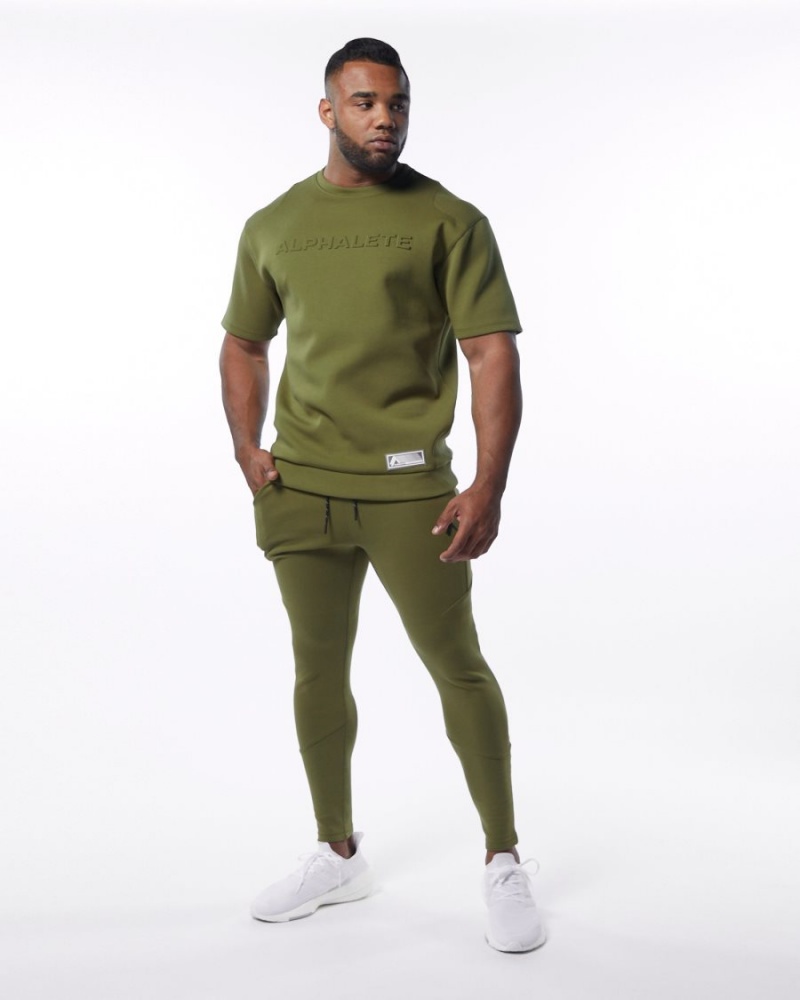 Pantalon Jogging Alphalete ELMTS Zip Jogger Vert Olive Homme | QJO-62117401