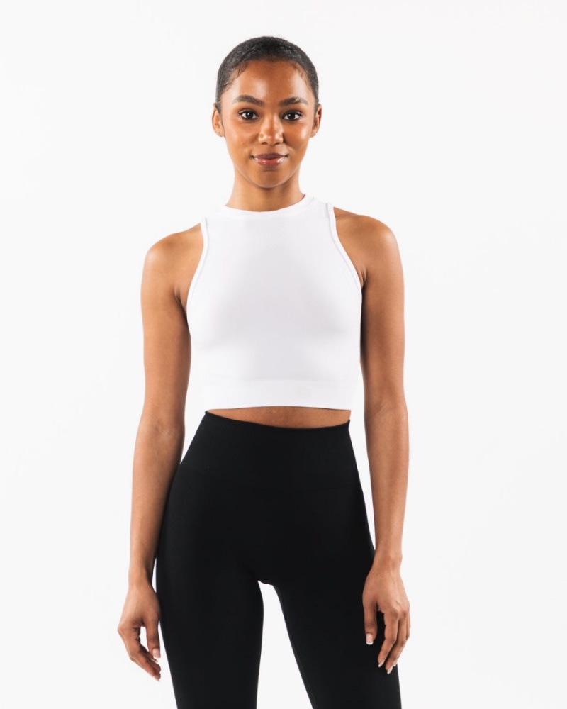 Debardeur Alphalete Stratus Crop Tank Blanche Femme | PDN-24977181