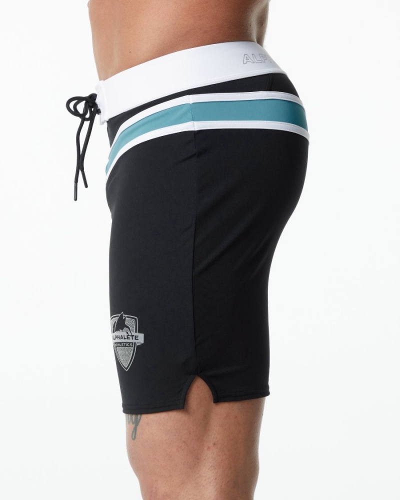 Shorts De Bain Alphalete Trident Competition Corta Noir Homme | NZV-00736054