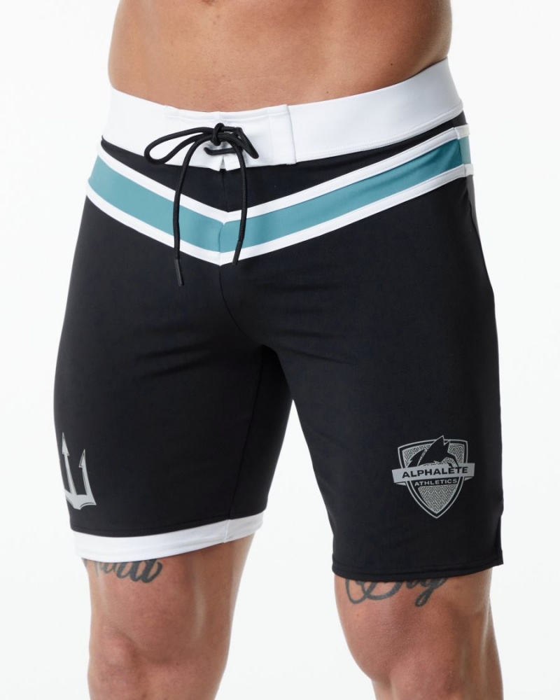 Shorts De Bain Alphalete Trident Competition Corta Noir Homme | NZV-00736054