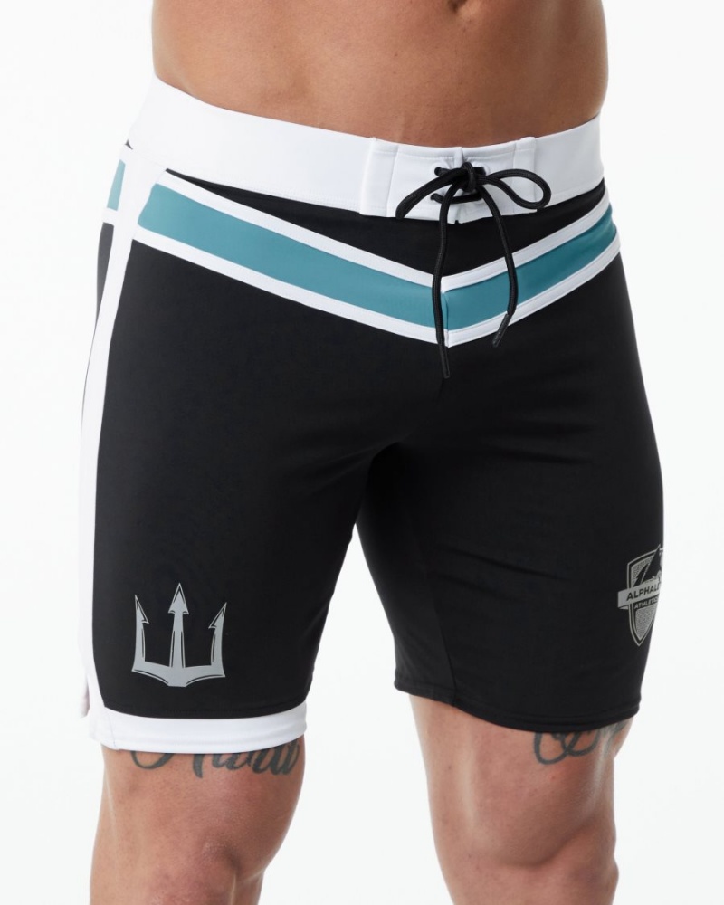 Shorts De Bain Alphalete Trident Competition Corta Noir Homme | NZV-00736054