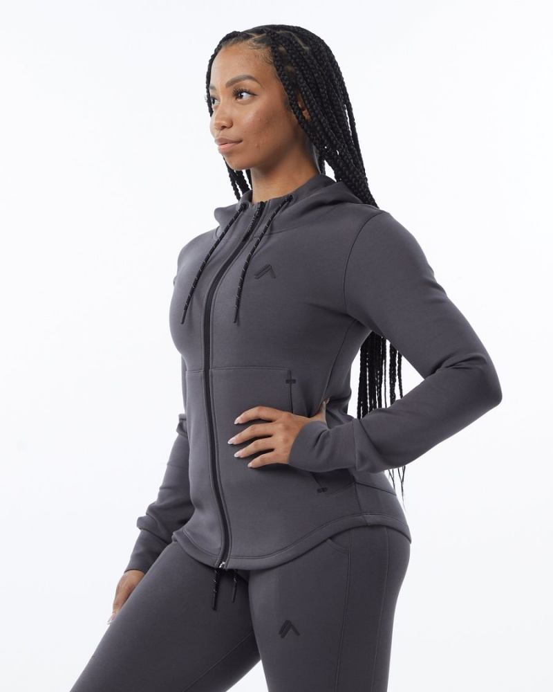 Vestes Alphalete ELMTS Athlétiques Jacket Charcoal Femme | XVX-04172049