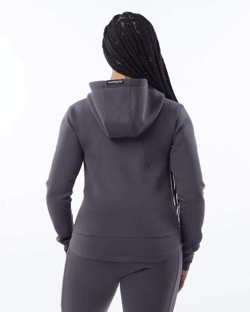 Vestes Alphalete ELMTS Athlétiques Jacket Charcoal Femme | XVX-04172049