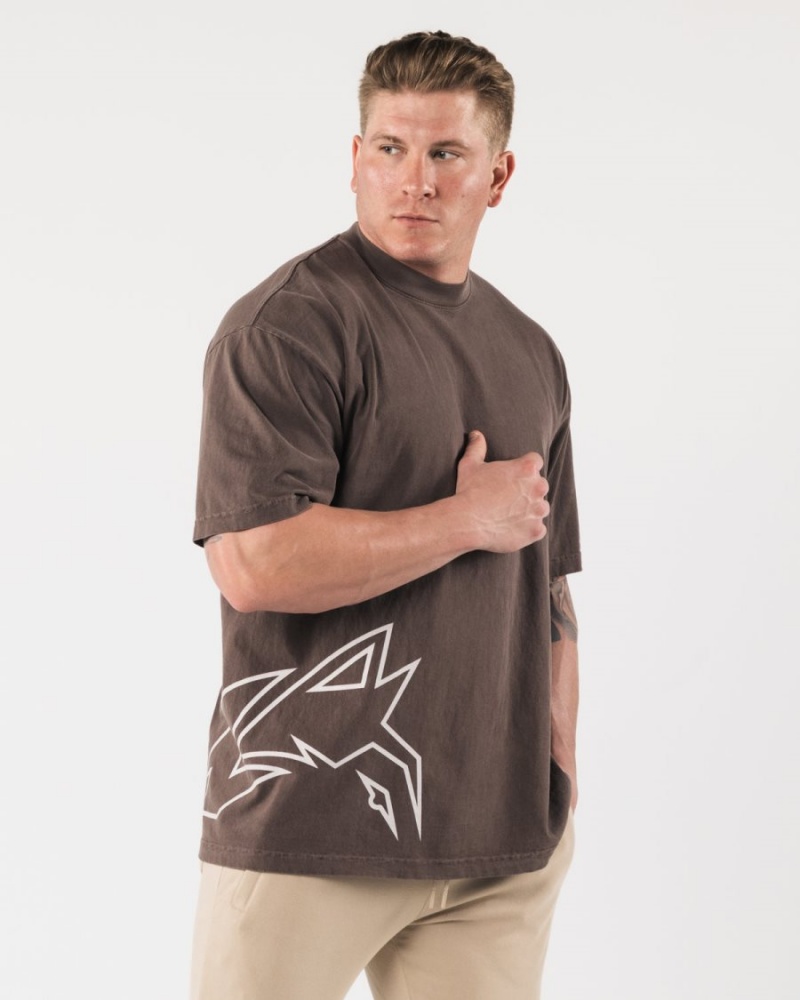 Chemises Alphalete Giant Wolf Head Tee Clove Homme | RGZ-69117308