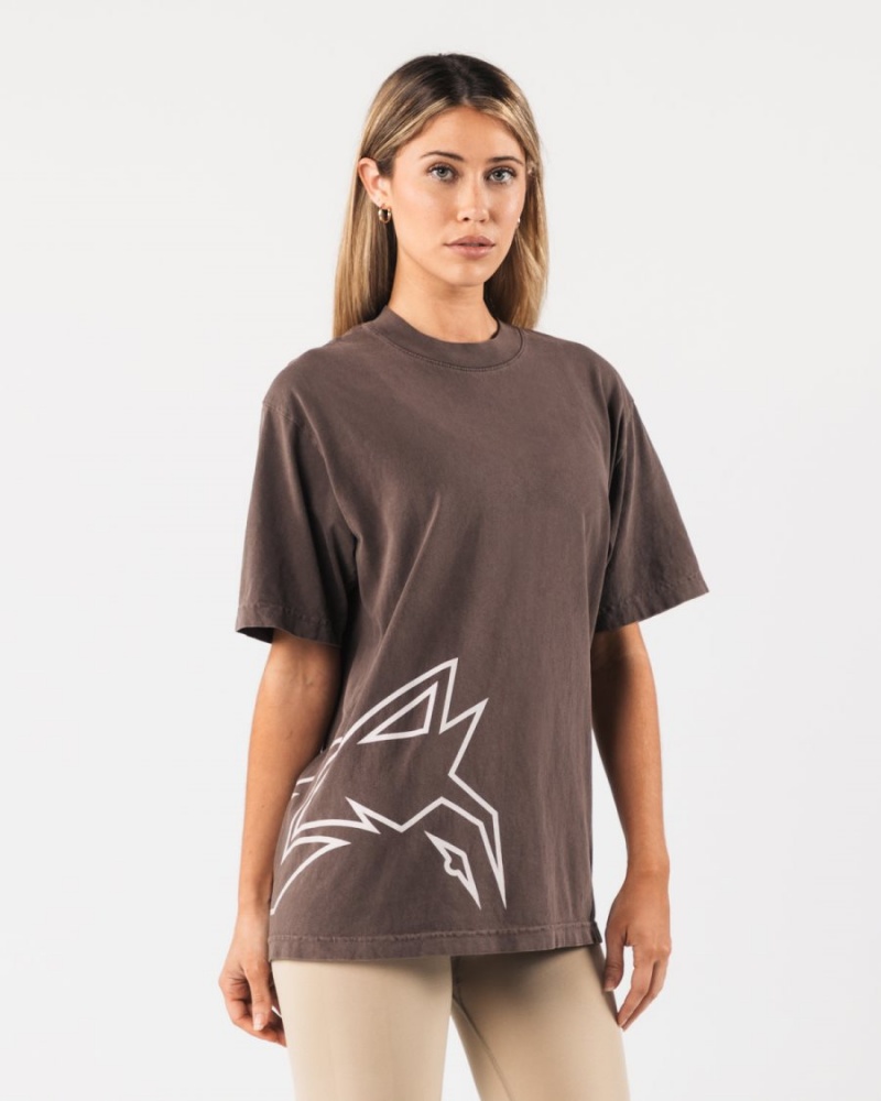 Chemises Alphalete Giant Wolf Head Tee Clove Homme | RGZ-69117308