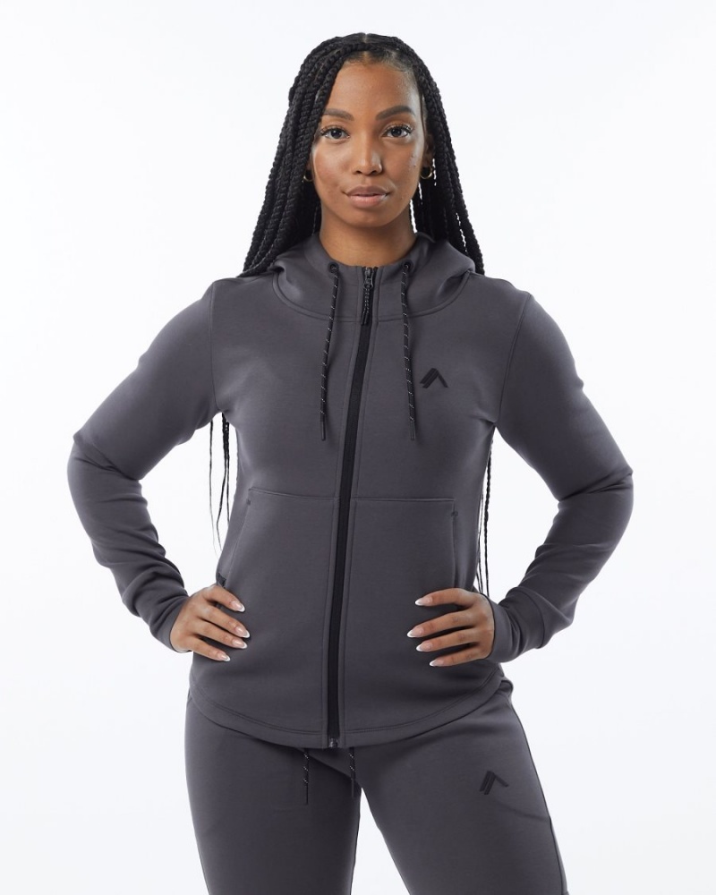 Vestes Alphalete ELMTS Athlétiques Jacket Charcoal Femme | XVX-04172049