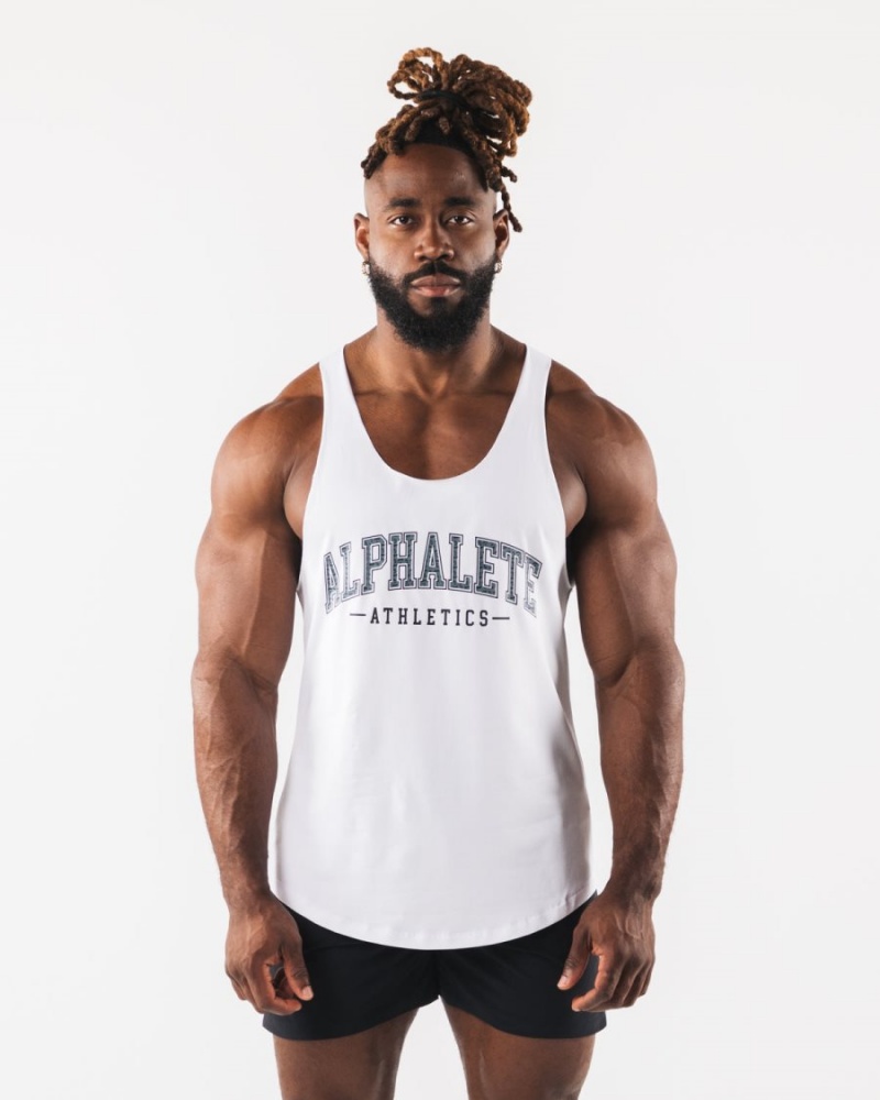 Debardeur Alphalete Paisley Print Raw Cut Tank Blanche Homme | LYA-70204405