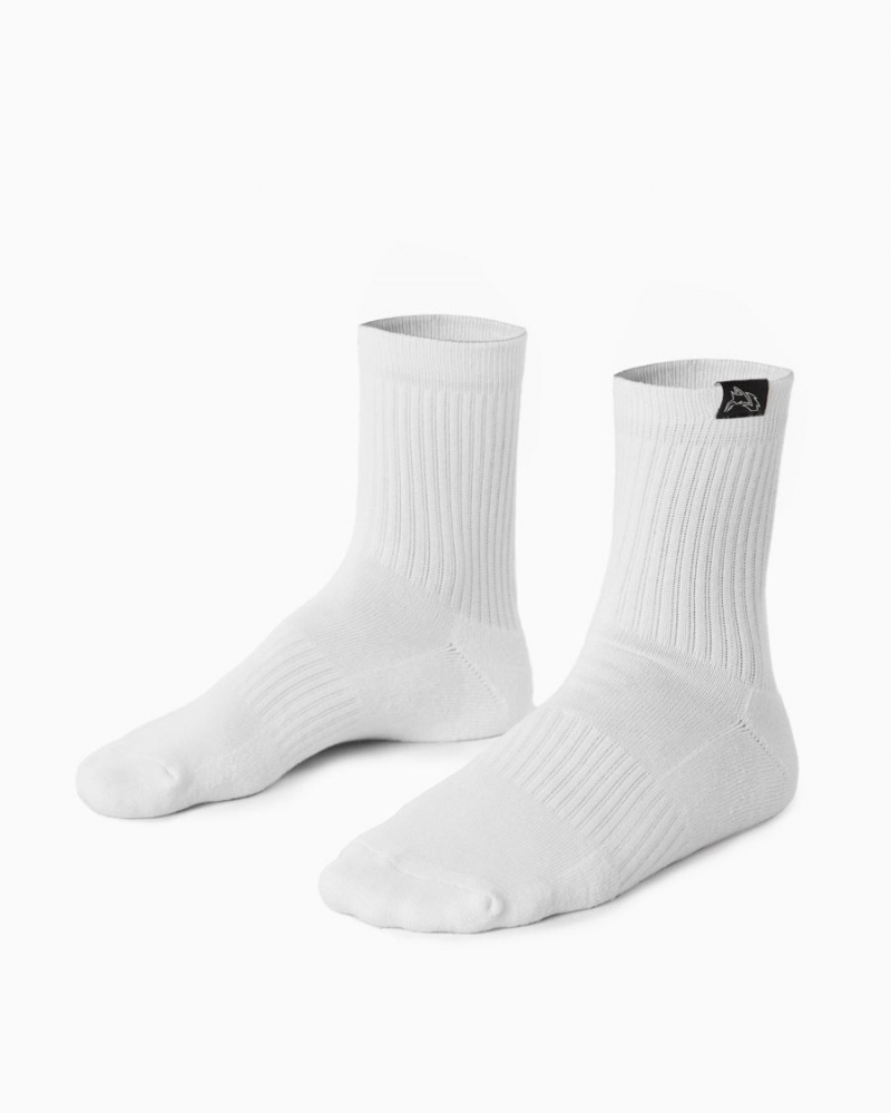 Accessoires Alphalete Wolf Head Crew Sock 3pk Blanche Femme | SXH-48122921