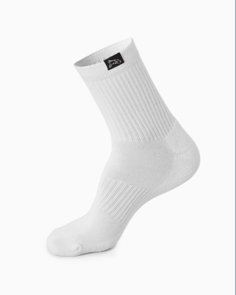 Accessoires Alphalete Wolf Head Crew Sock 3pk Blanche Femme | SXH-48122921