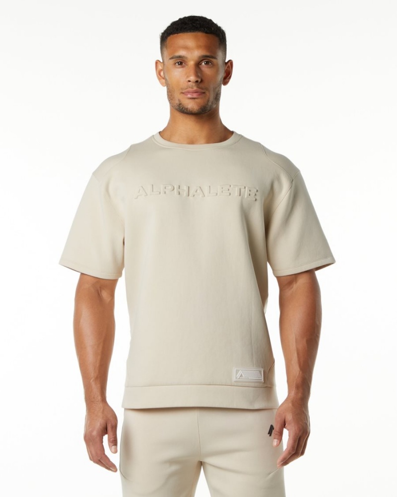 Vestes Alphalete ELMTS Half Sleeve Pullover Vanilla Homme | LOL-06014559