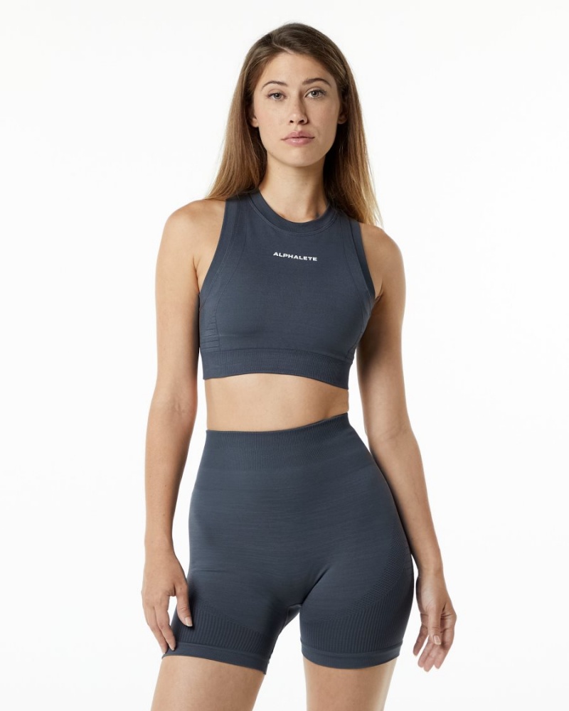 Soutien Gorge Sport Alphalete Ozone Crop Bra Carbon Femme | UPK-21056044