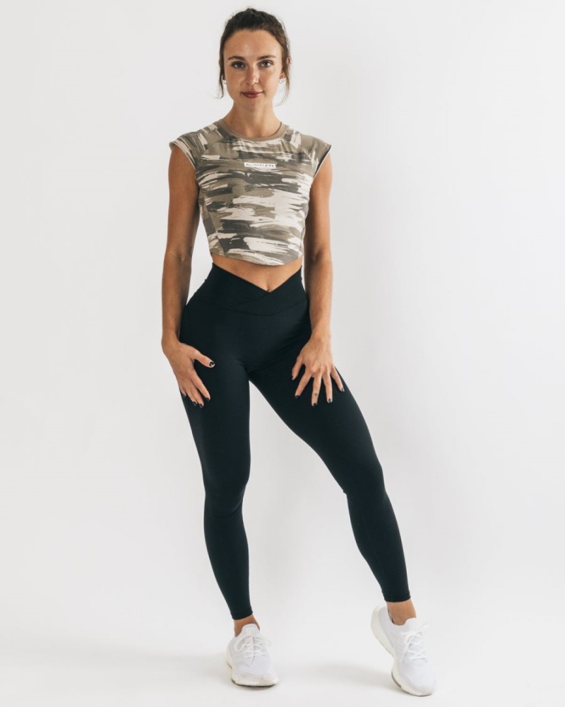 Chemises Alphalete Velocity Crop Tee Camouflage Femme | SYT-71571598