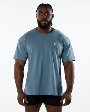 Chemises Alphalete Emblem Tee Bleu Homme | AFO-01290504