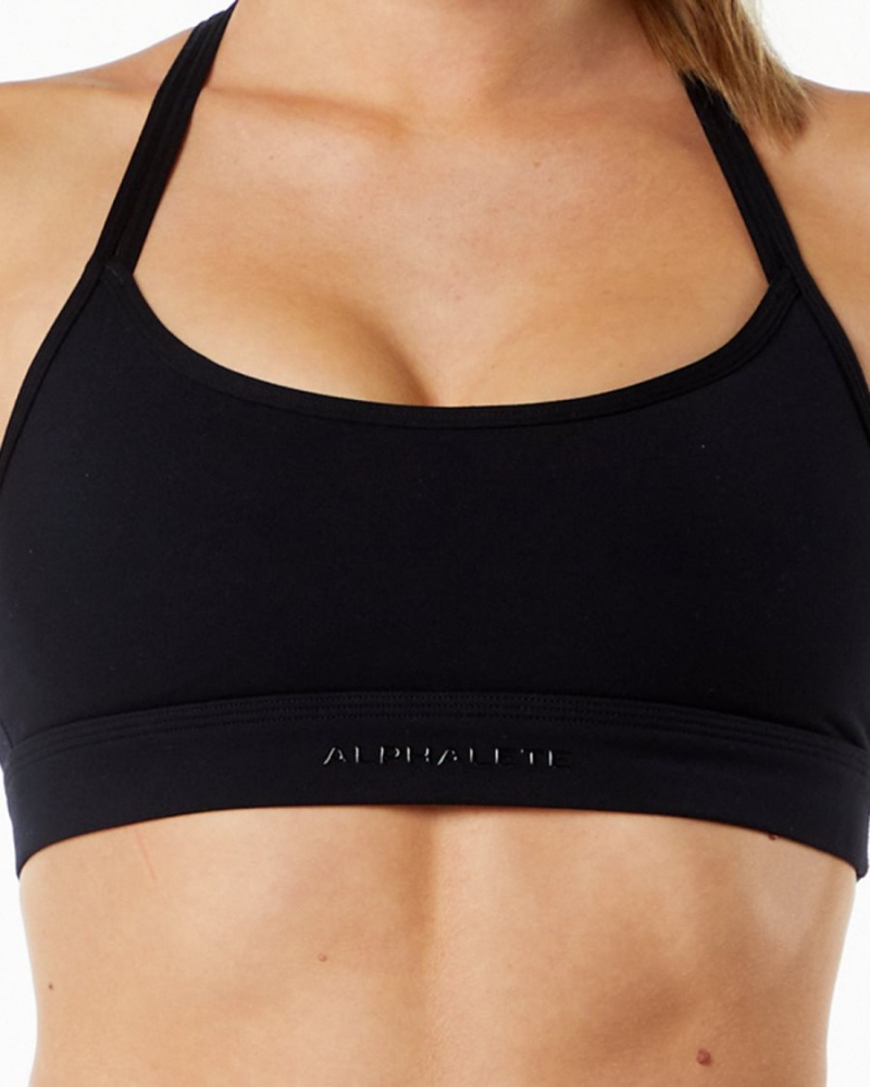 Soutien Gorge Sport Alphalete Alphalux Tri Bra Noir Femme | YBP-05163751