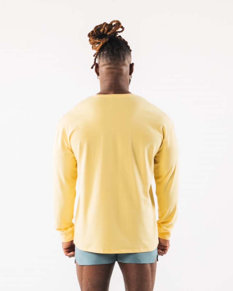 Chemises Alphalete AA Paisley Print LS Tee Jaune Homme | RCQ-87654267