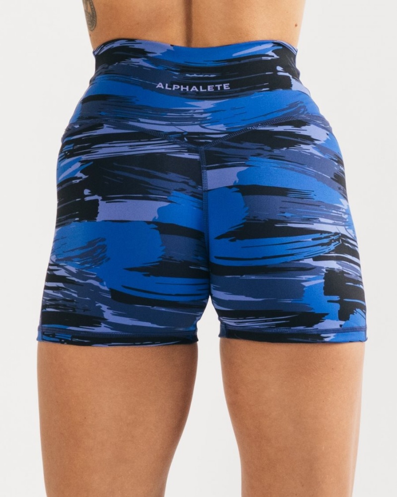 Short Alphalete Surface Power Corta 5" Bleu Camouflage Femme | TYS-35905896