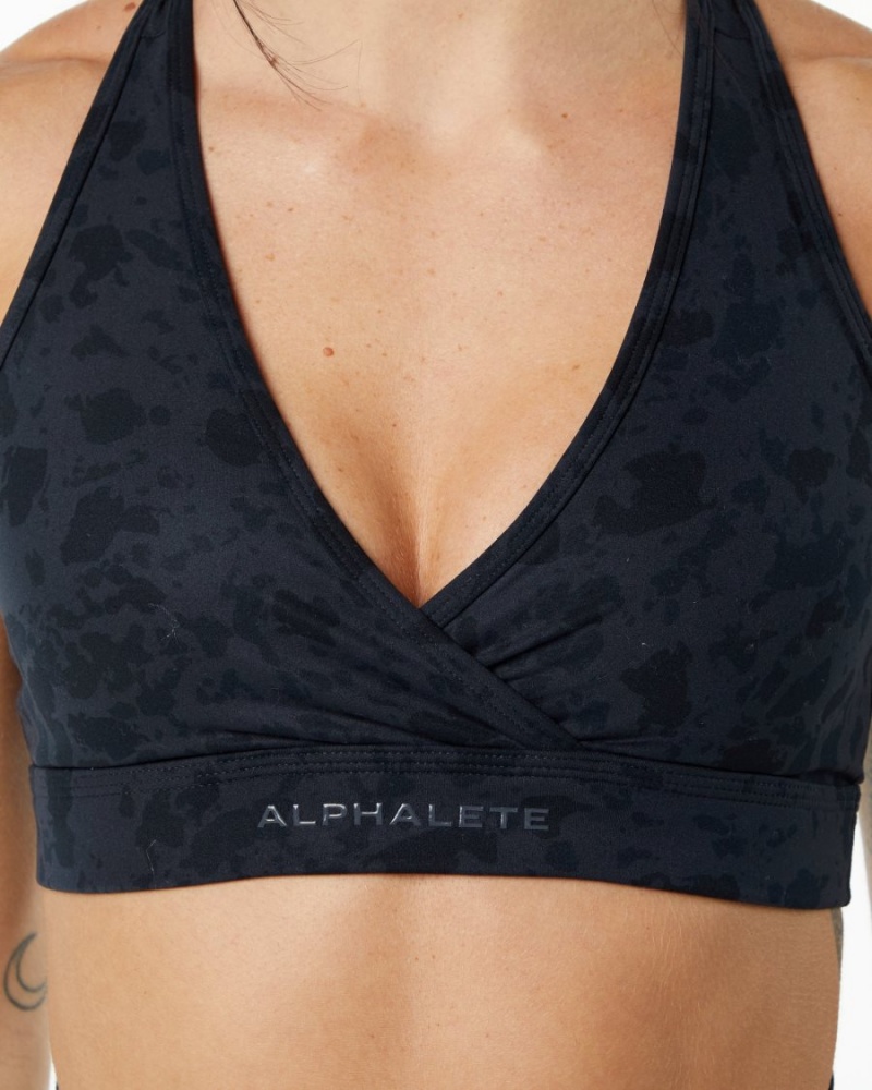 Soutien Gorge Sport Alphalete Surface Wrap Bra Noir Femme | NFL-13522503