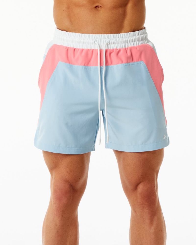 Shorts De Bain Alphalete Swim Trunk 5.5" Corail Bleu Clair Homme | OUW-39177157