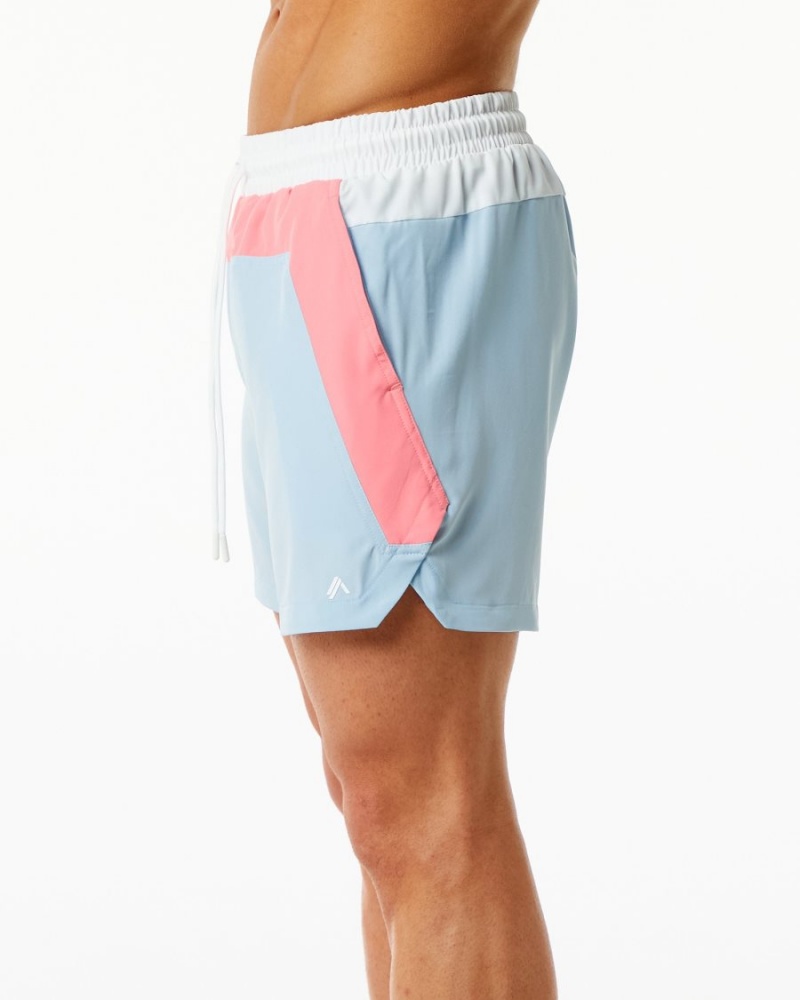 Shorts De Bain Alphalete Swim Trunk 5.5" Corail Bleu Clair Homme | OUW-39177157