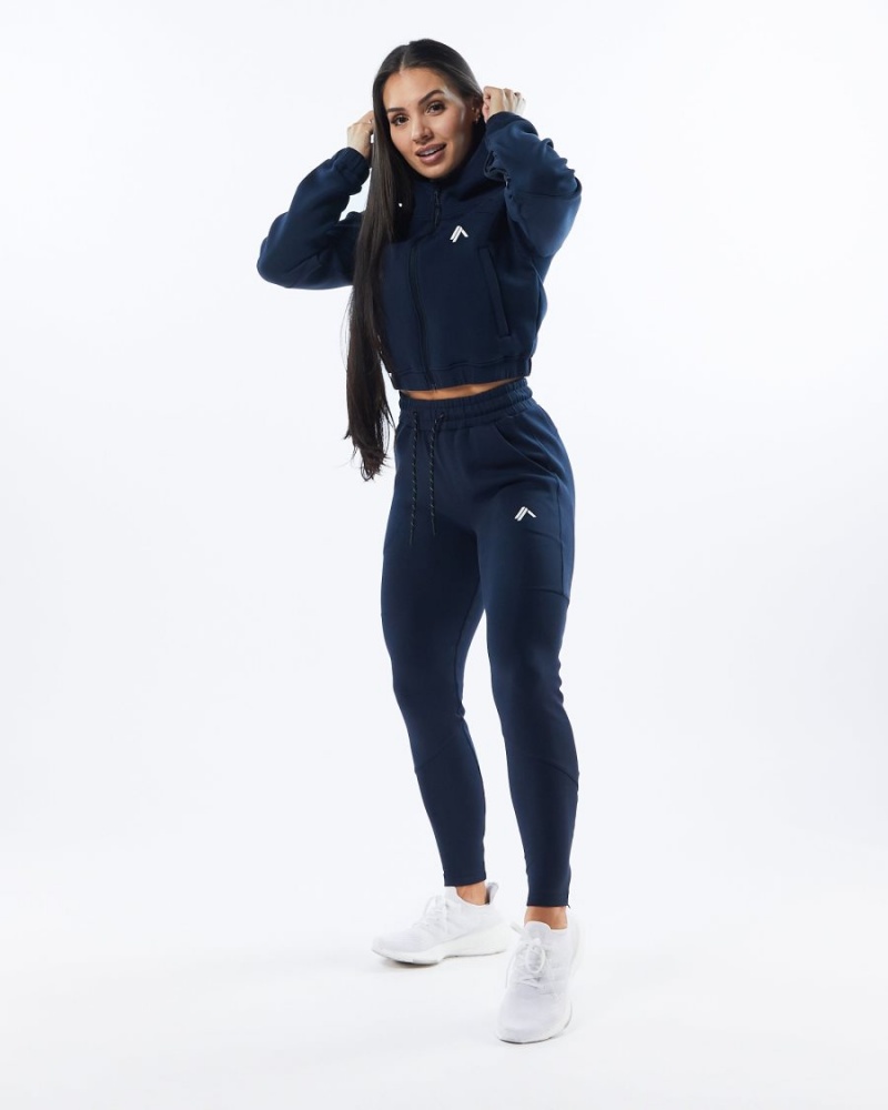 Pantalon Jogging Alphalete ELMTS Zip Jogger Bleu Marine Femme | IEN-60604628