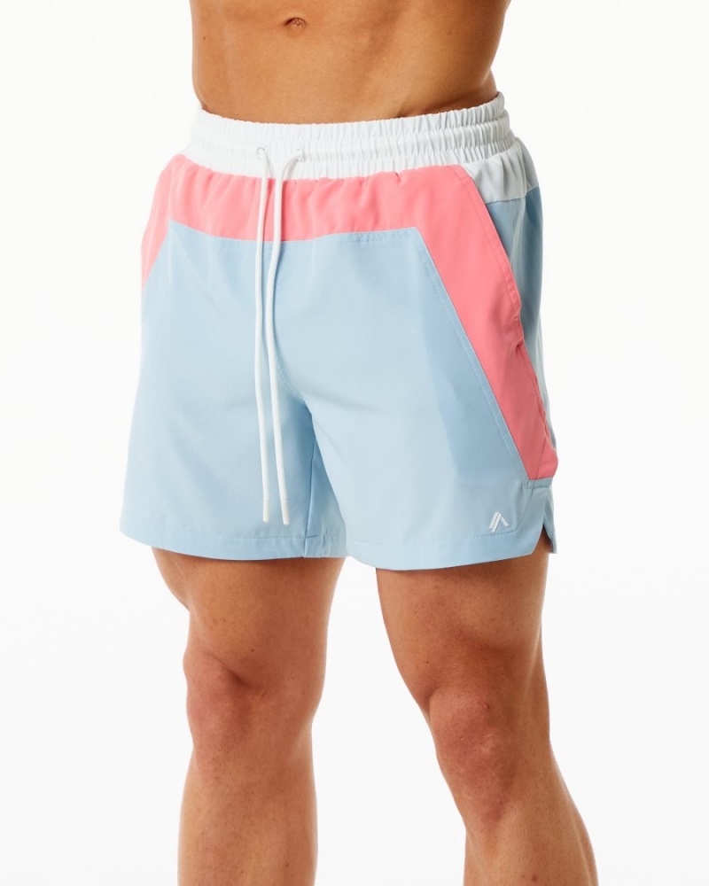 Shorts De Bain Alphalete Swim Trunk 5.5" Corail Bleu Clair Homme | OUW-39177157