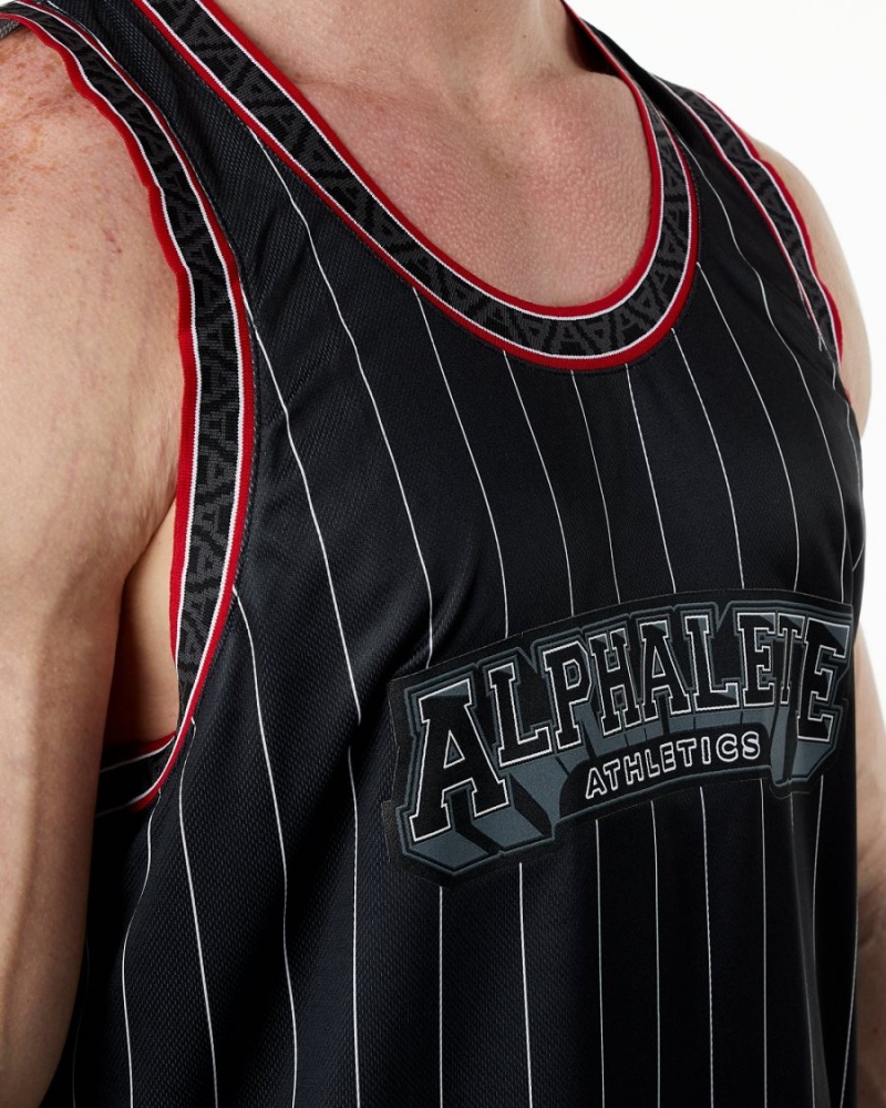 Stringers Alphalete Varsity Basketball Jersey Noir Homme | ROW-81007257