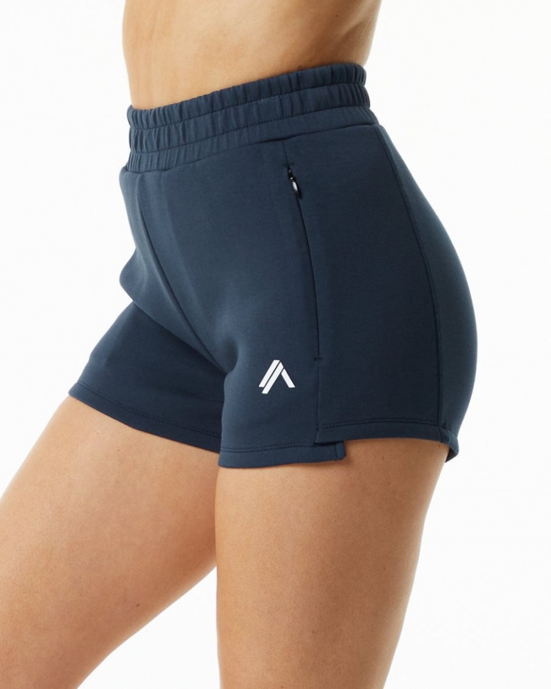 Short Alphalete ELMTS Athlétiques Corta 3.5" Bleu Marine Femme | JJD-31890674