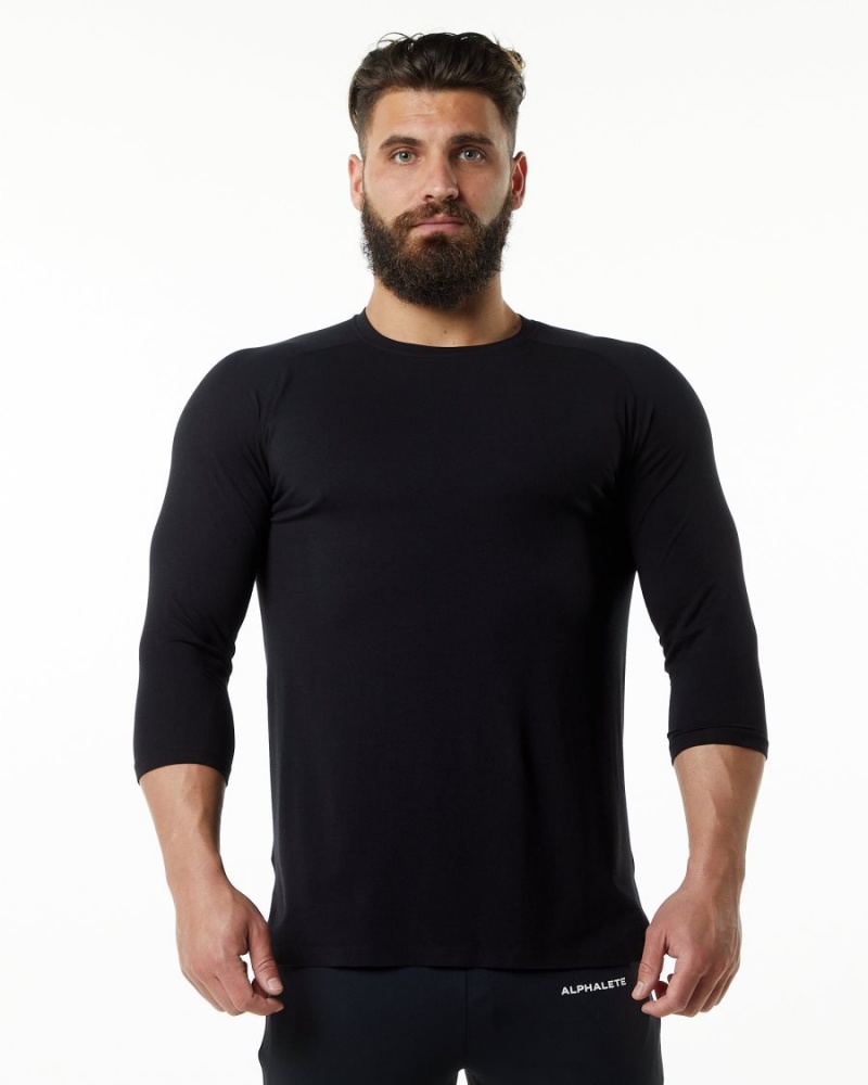 Chemises Alphalete Evo 3/4 Sleeve Tee Noir Homme | FSL-50965130