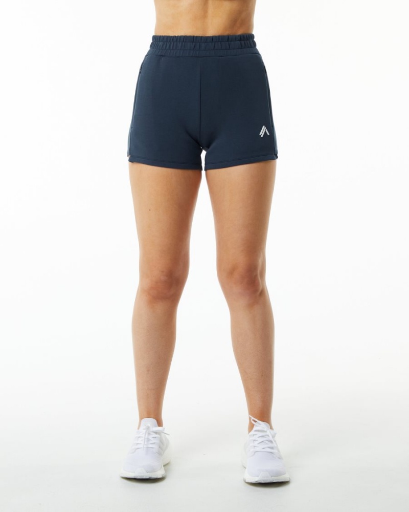 Short Alphalete ELMTS Athlétiques Corta 3.5" Bleu Marine Femme | JJD-31890674