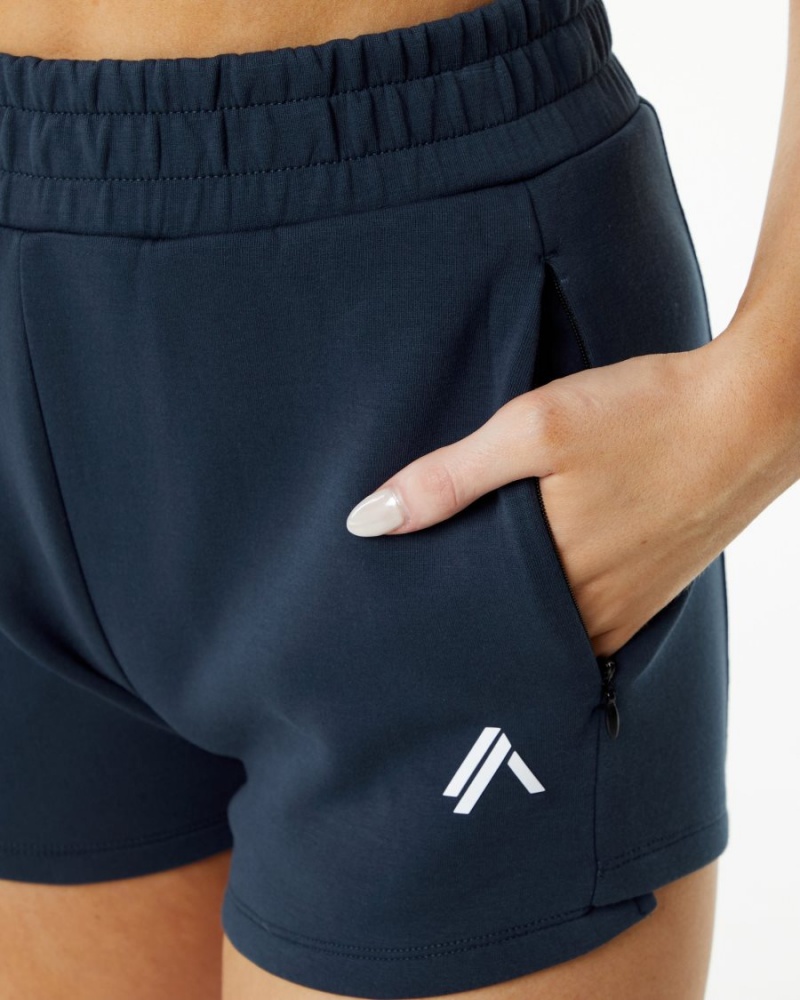 Short Alphalete ELMTS Athlétiques Corta 3.5" Bleu Marine Femme | JJD-31890674