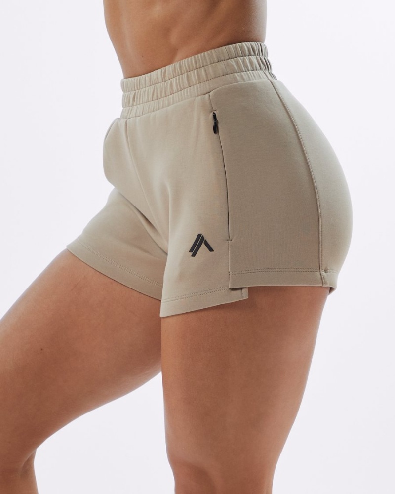 Short Alphalete ELMTS Athlétiques Corta 3.5" Tan Femme | OOY-66693641