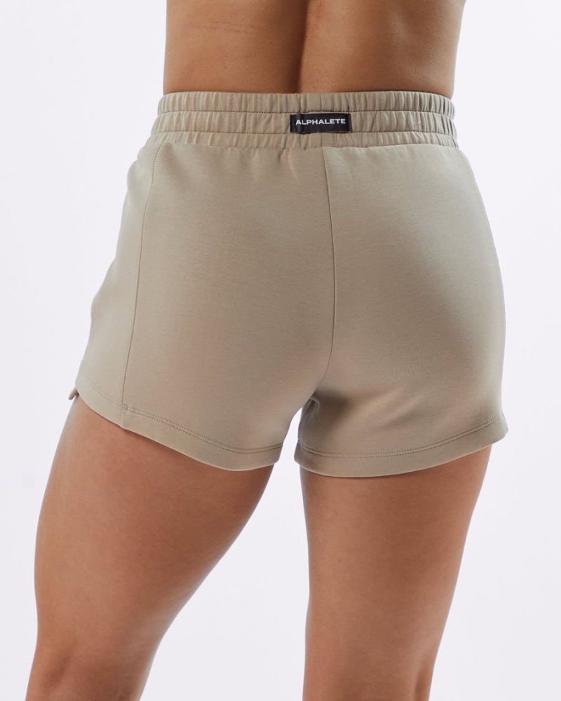 Short Alphalete ELMTS Athlétiques Corta 3.5" Tan Femme | OOY-66693641