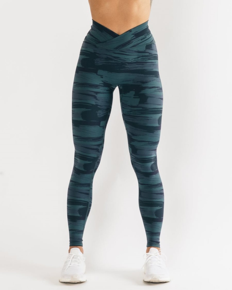 Leggings Alphalete Surface Power Legging Bleu Camouflage Femme | SCL-54831221