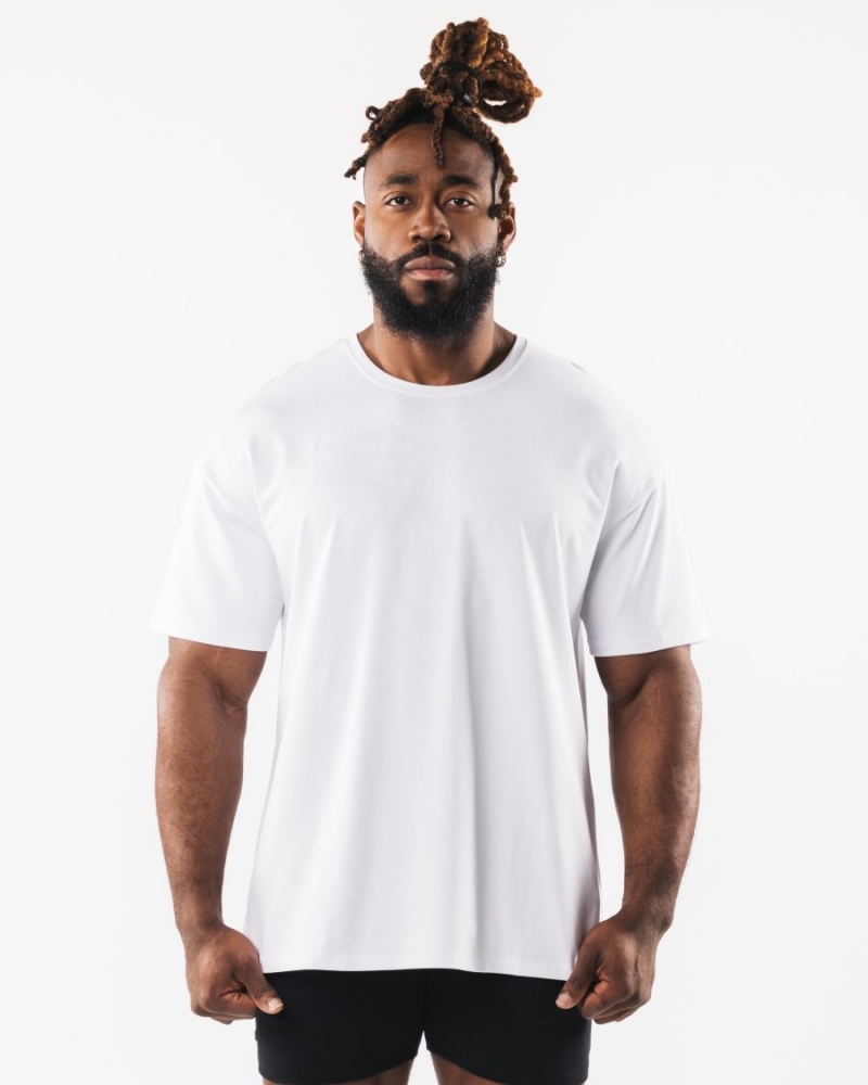 Chemises Alphalete Collegiate Tee Blanche Homme | DFC-27807120