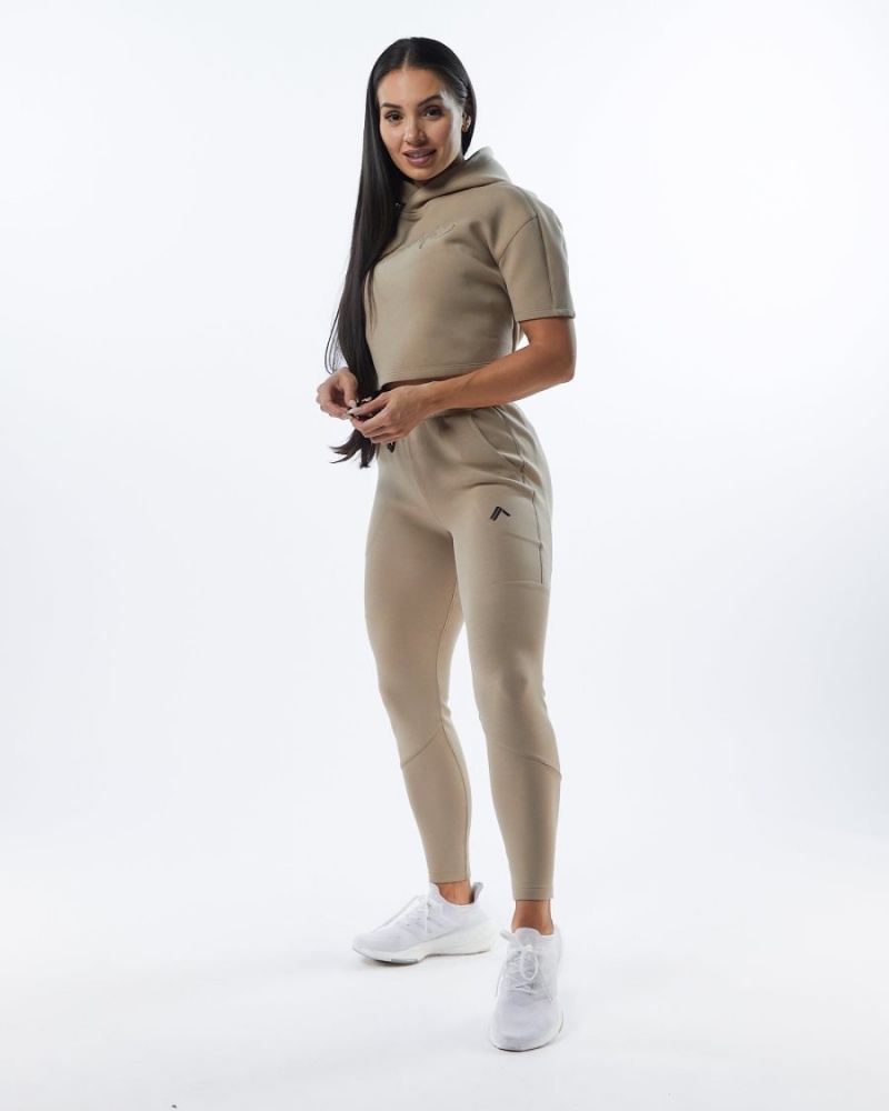 Pantalon Jogging Alphalete ELMTS Zip Jogger Tan Femme | BYN-30978854