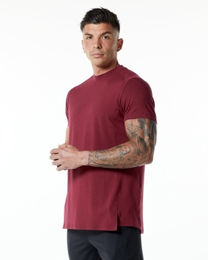 Chemises Alphalete Evo Tee Rouge Homme | JAX-09782341