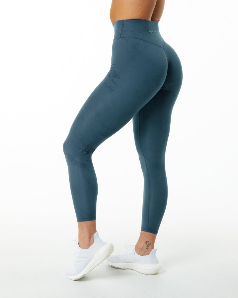 Leggings Alphalete Alphalux Wonder Legging 27" Bleu Femme | TYR-08435147