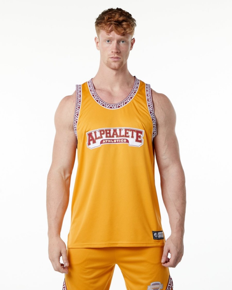 Stringers Alphalete Varsity Basketball Jersey Marigold Homme | GDH-06059739